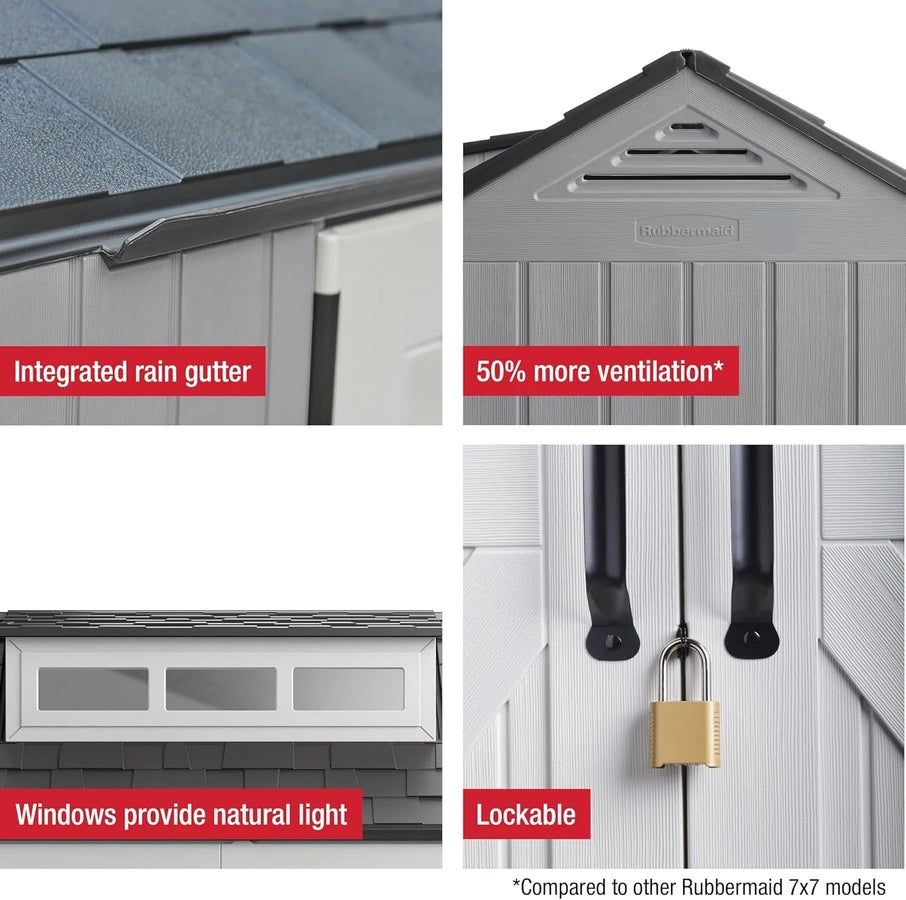 Rubbermaid Resin Outdoor Storage Shed With Floor