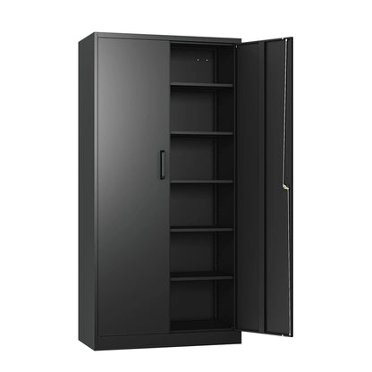 Sisesol 71 In. Metal Garage Storage Cabinet With 2 Doors