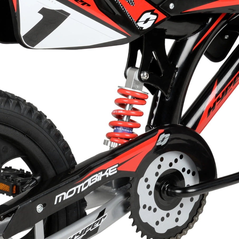 Hyper Bicycles 16 In. Kids Motobike With Mag Wheels, Including Training Wheels, Black/Red