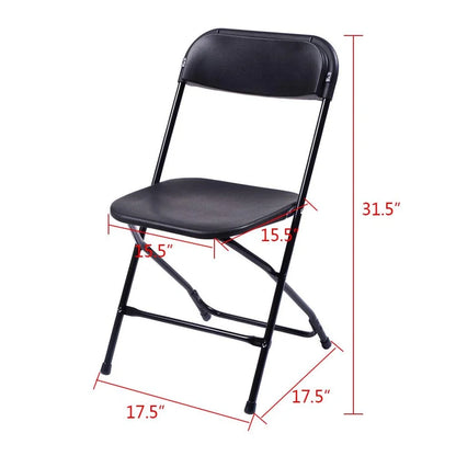 Ktaxon 6 Ft. White Folding Table And 10 Pack Folding Chairs Black, Plastic Table And Chair Set