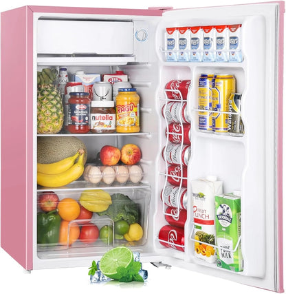 Upstreman 3.2 Cu. Ft. Mini Fridge With Freezer, Single Door Mini Fridge, Dorm Fridge, Adjustable Thermostat, Black-BR321