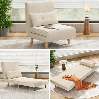 3-in-1 Sleeper Chair Bed Convertible Chair Bed Futon Sofa With Adjustable Backrest
