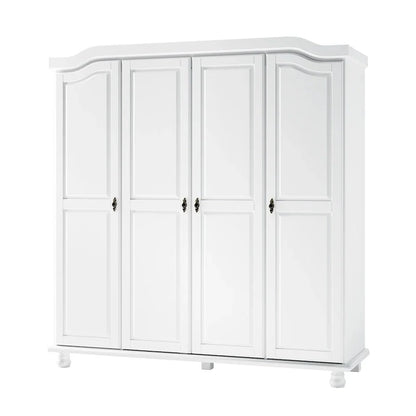 Palace Imports 100% Solid Wood Kyle 4-Door Wardrobe Armoire With Solid Wood Or Mirrored Doors