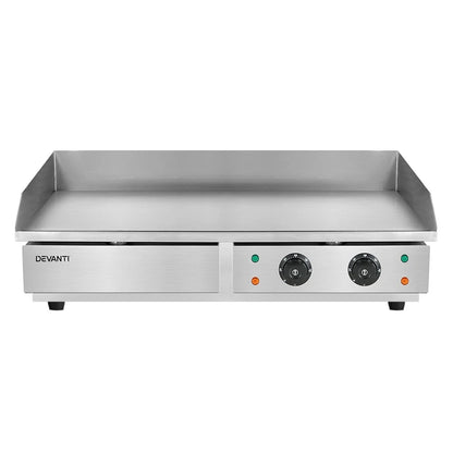 Devanti 73cm Commercial Electric Griddle Bbq Grill Plate 4400W Silver