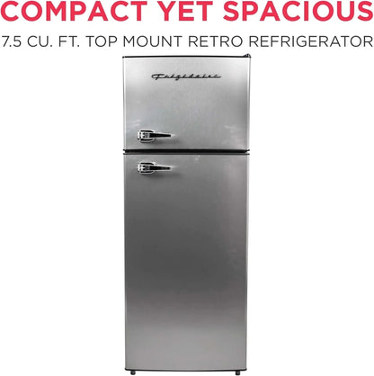 Frigidaire 2 Door Apartment Size Refrigerator Freezer Combo 7.5 Cu. Ft. Platinum Series Stainless