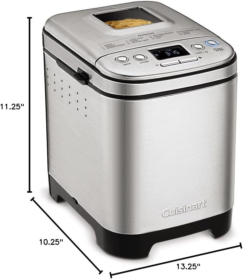 Cuisinart Bread Maker Machine, Compact And Automatic, Up To 2lb Loaves