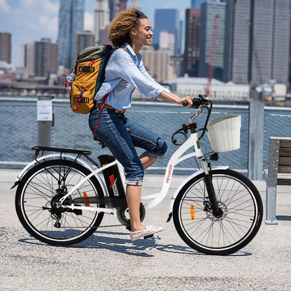 Pexmor Electric Bike For Adults, 350W, Peak 500W City Commuter Ebike 36V 12.5Ah Removable Battery