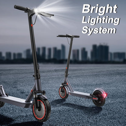 Electric Scooter 350W/500W Powerful Motor 8.5 In./10 In. Solid Tires 19/22Mph 28/21/12 Miles Range