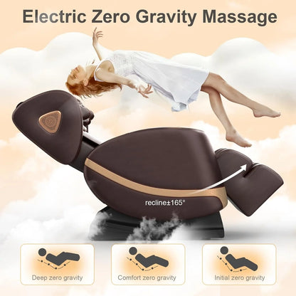Massage Chair Full Body, Zero Gravity Massage Chair With 10 Fix Rollers, Heating, Foot Massage, Auto Modes, Bluetooth Speaker