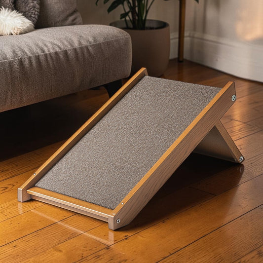 Jpkxv Foldable Pet Ramp - Portable Ladder for Dogs & Cats - Anti-Slip Carpet Surface - Adjustable for Beds, Cars & Sofas - Stable & Compact