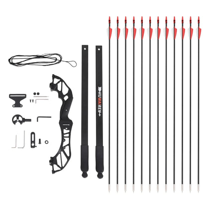 55lbs Recurve Bow Arrow Set, Fiberglass Arrows, Everfit
