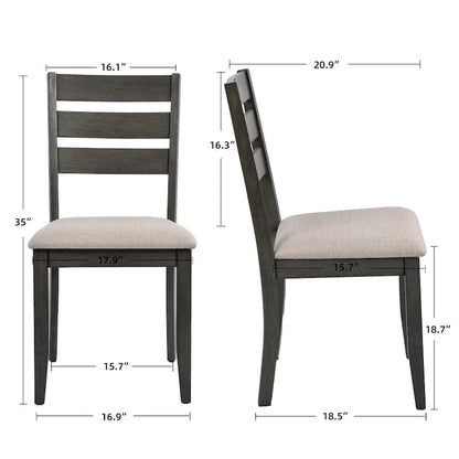 5-Piece Solid Wood 47L Dining Table Sets, 1 Table Plus 4 Slat Back Chairs
