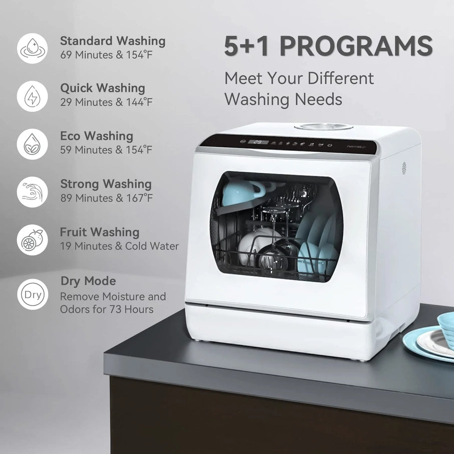 Hermitlux Countertop Dishwasher With 5-Liter Built-In Water Tank