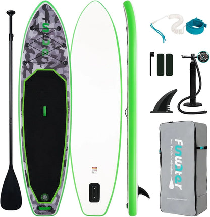 FunWater Inflatable Stand Up Paddle Board With Premium Sup Paddle Accessories, Non-Slip EVA Deck, 11'/10'6' Paddle