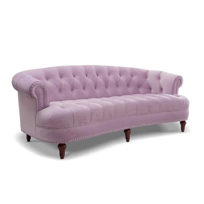 La Rosa 84 Mid-Century Modern Velvet Upholstered Chesterfield Tufted Sofa