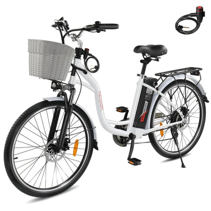 Pexmor Electric Bike For Adults, 350W, Peak 500W City Commuter Ebike 36V 12.5Ah Removable Battery