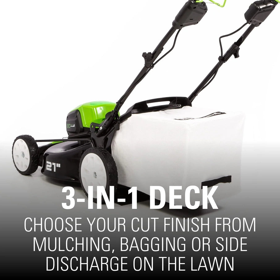 80V Battery-Powered Lawn Mower, 53 Cm, 21 In., Self-Propelled, Brushless, Greenworks