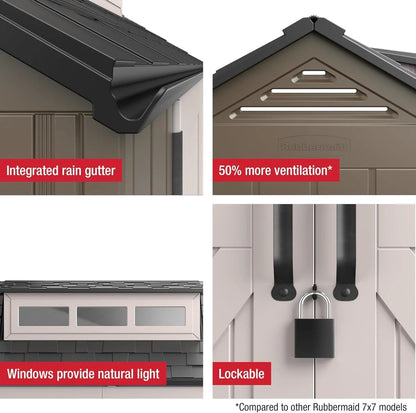Rubbermaid Resin Outdoor Storage Shed With Floor