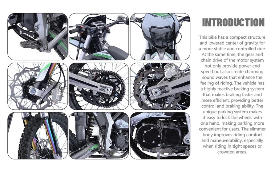 MotoTec Venom 72v 12000w Electric Dirt Bike White