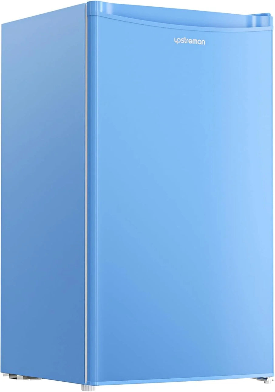 Upstreman 3.2 Cu. Ft. Mini Fridge With Freezer, Single Door Mini Fridge, Dorm Fridge, Adjustable Thermostat, Black-BR321