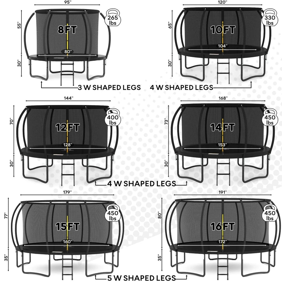 Jumpzylla 8 Ft. Trampoline Outdoor With Enclosure For Kids