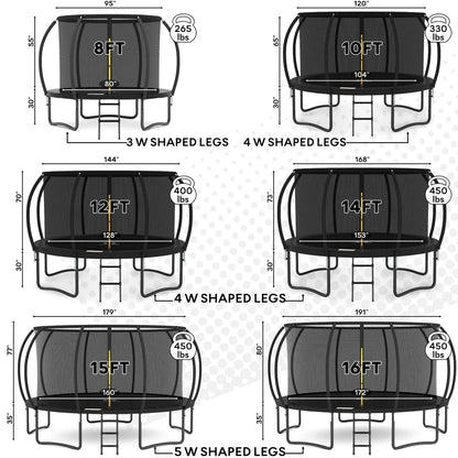 Jumpzylla 8 Ft. Trampoline Outdoor With Enclosure For Kids