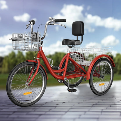 26 Adult Tricycle 3 Wheel Bikes 7 Speed Trike Bike