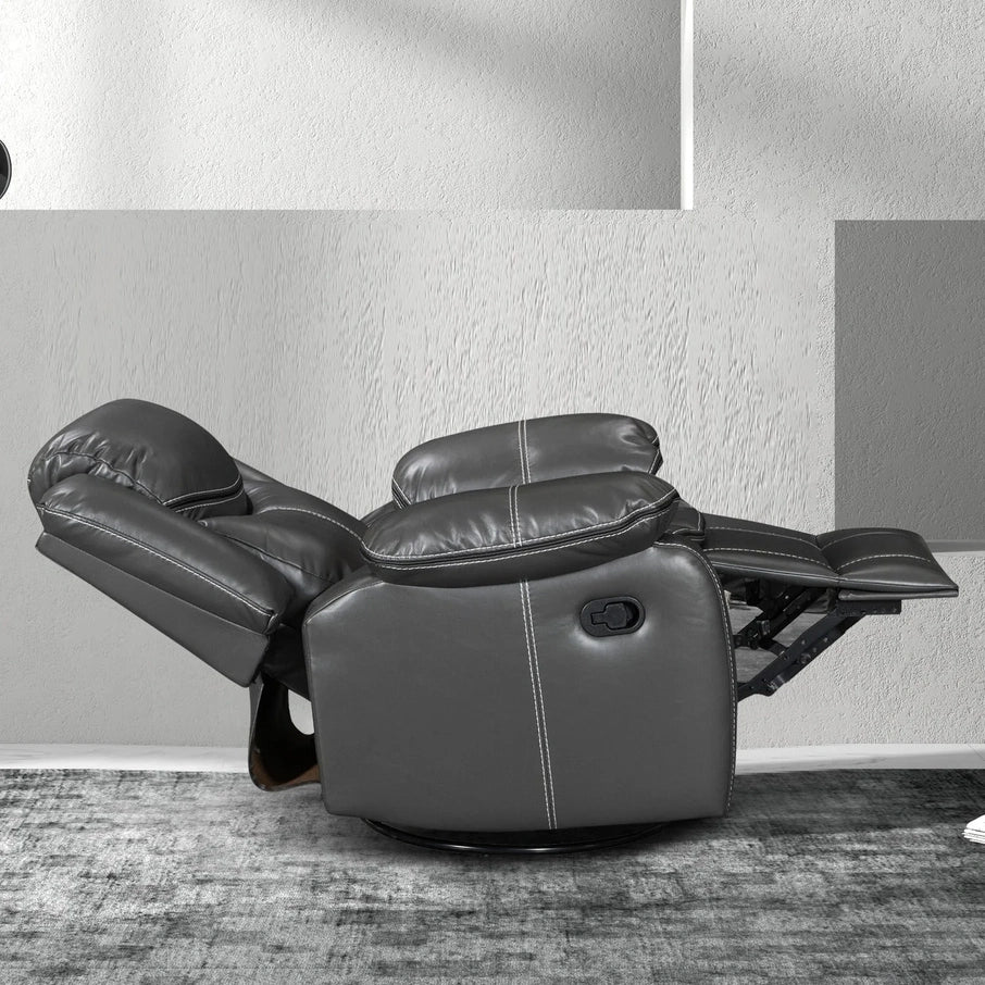 Wide Seat Durable Leather Massage And Heat Recliner